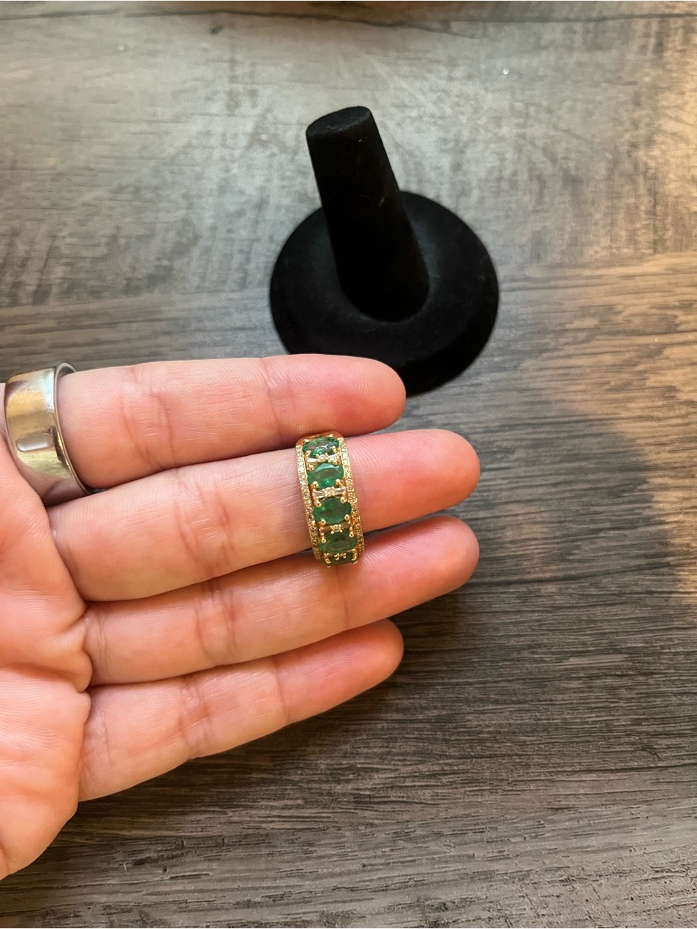 Emerald 14k Gold Ring Band
